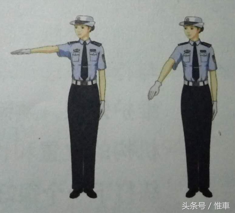 考试技巧科目一科目四手势题,科目四警察手势信号简单记忆法