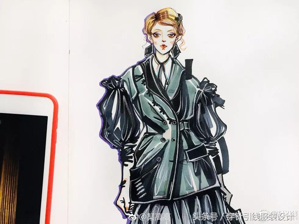 时装手绘图变颜色,时装手绘效果图礼服