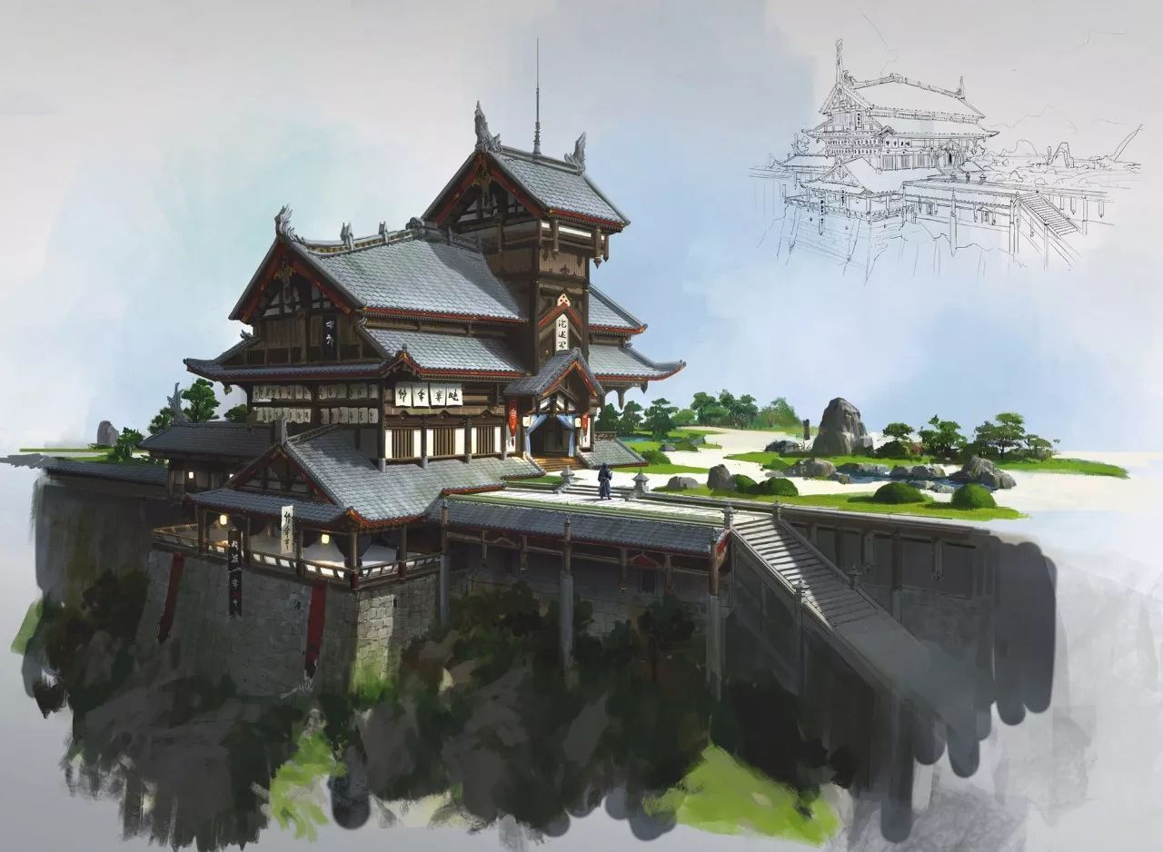 中式场景原画设计教程,国人插画师写实风格的插画欣赏