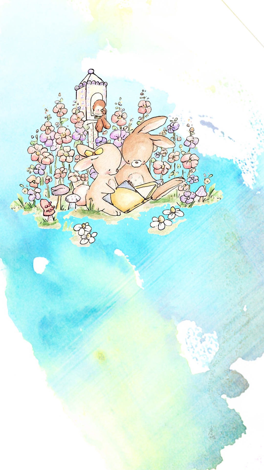 卡通治愈插画手机壁纸,手机壁纸卡通插画