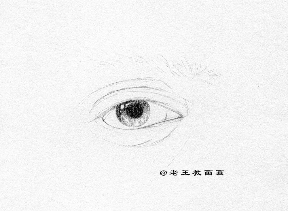 人脸素描画法步骤眼睛,素描头像五官画法眼睛