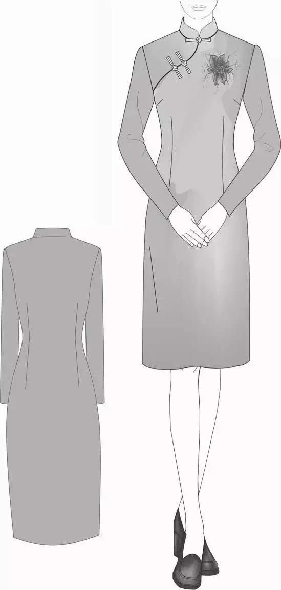 旗袍各部分名称图解,旗袍不同款式的结构图