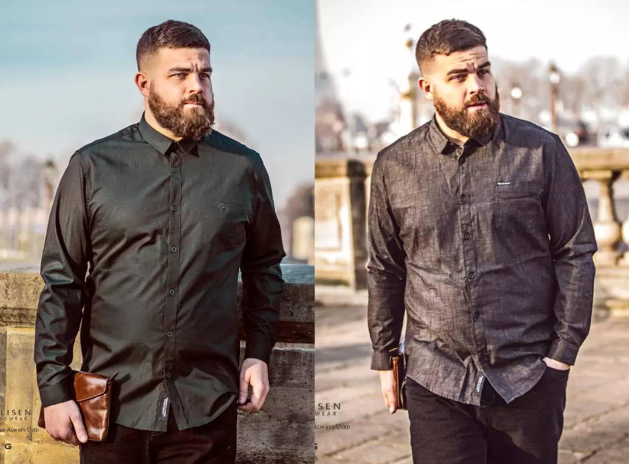 胖子穿上显瘦男士短袖t恤,胖子穿什么衣服既显瘦又好看男