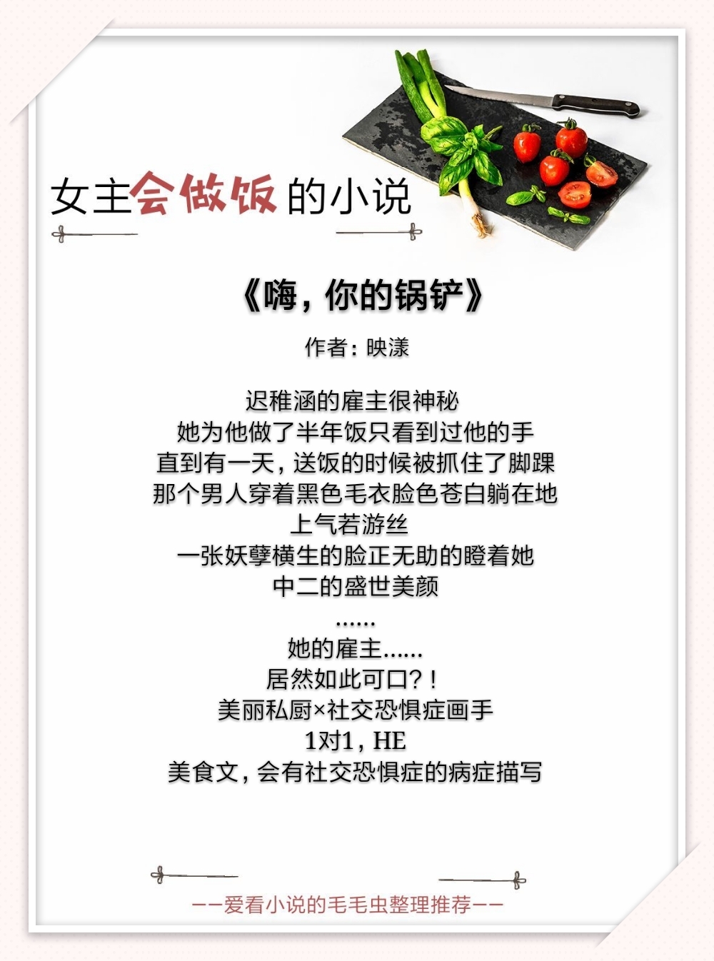 有没有女主擅长做饭的小说,5本女主小说