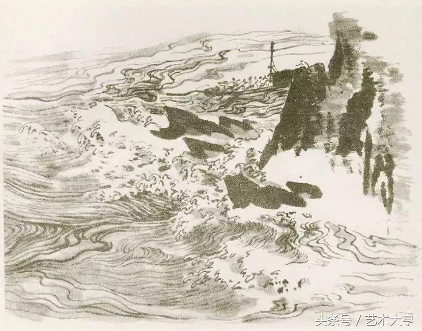 国画怎么画水中的山,画水国画教程