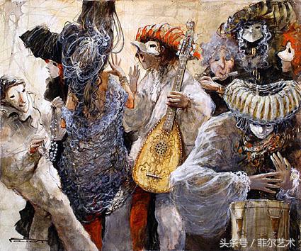 威尼斯面具——法国画家MarcelNinoPajot插画欣赏（一）