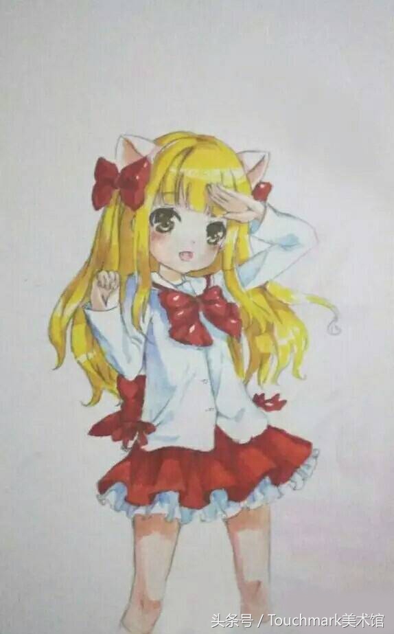 用丙烯马克笔画小姑娘背影,动漫人物绘画马克笔简单好看