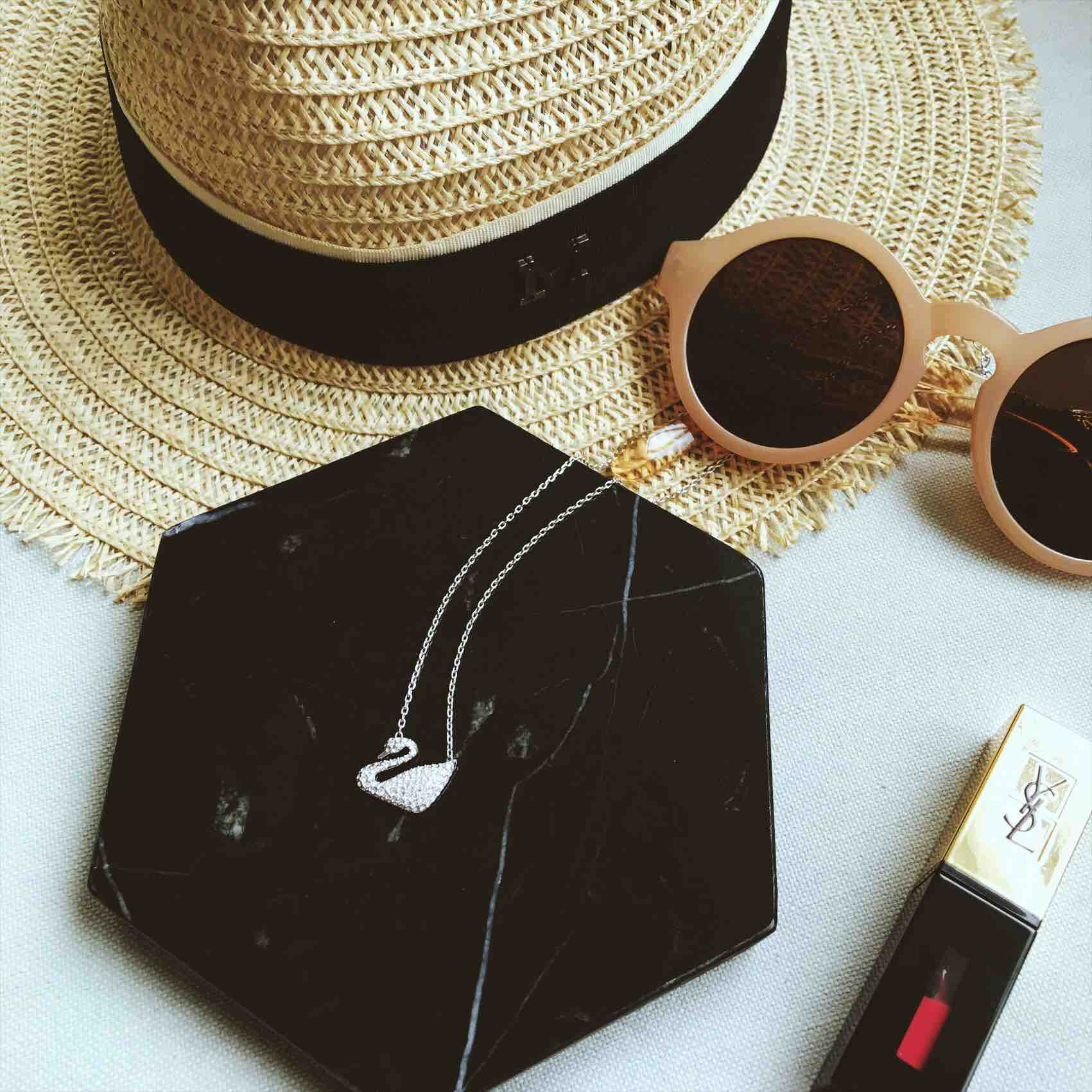 施华洛红天鹅项链,施华洛时尚白天鹅项链