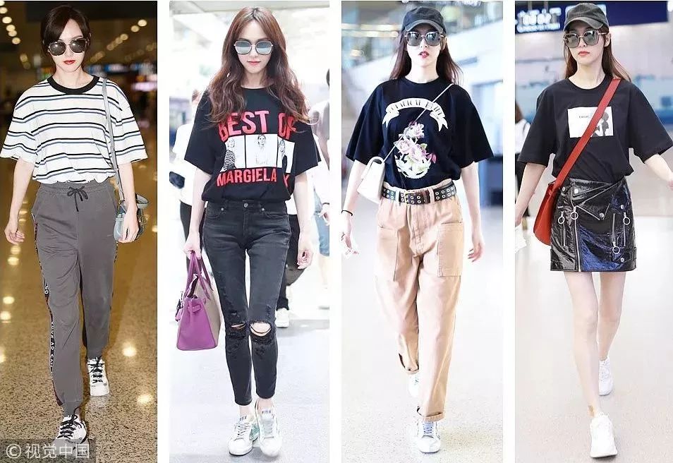 oversizetee穿搭,教你几种白tee的时尚穿法