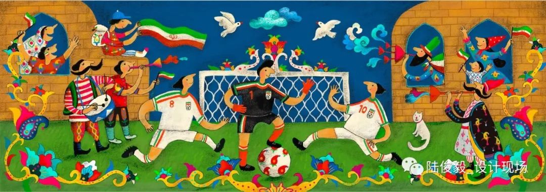 世界杯足球插画海报高清,世界杯主题手写画