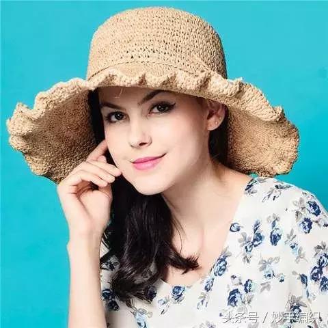 空心线钩太阳帽教程视频,空顶遮阳帽的钩法