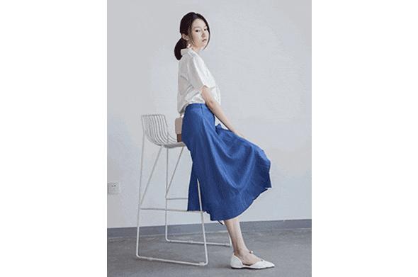 不对称半裙露腿,半裙不规则显瘦