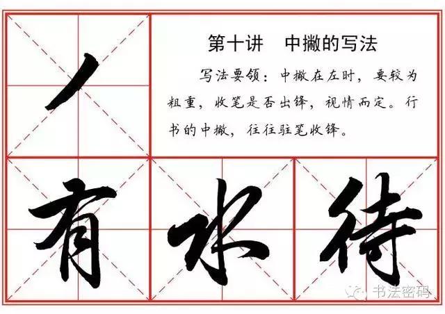 行书22个写法,米芾行书笔画偏旁部首精解