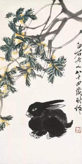 齐白石十二生肖图配古人诗词绝了,齐白石名画十二生肖兔
