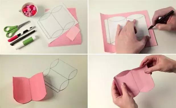 创意折纸爱心手工,手工折纸大全爱心收纳盒的折法