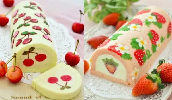 简单彩绘蛋糕卷,彩绘天使蛋糕卷