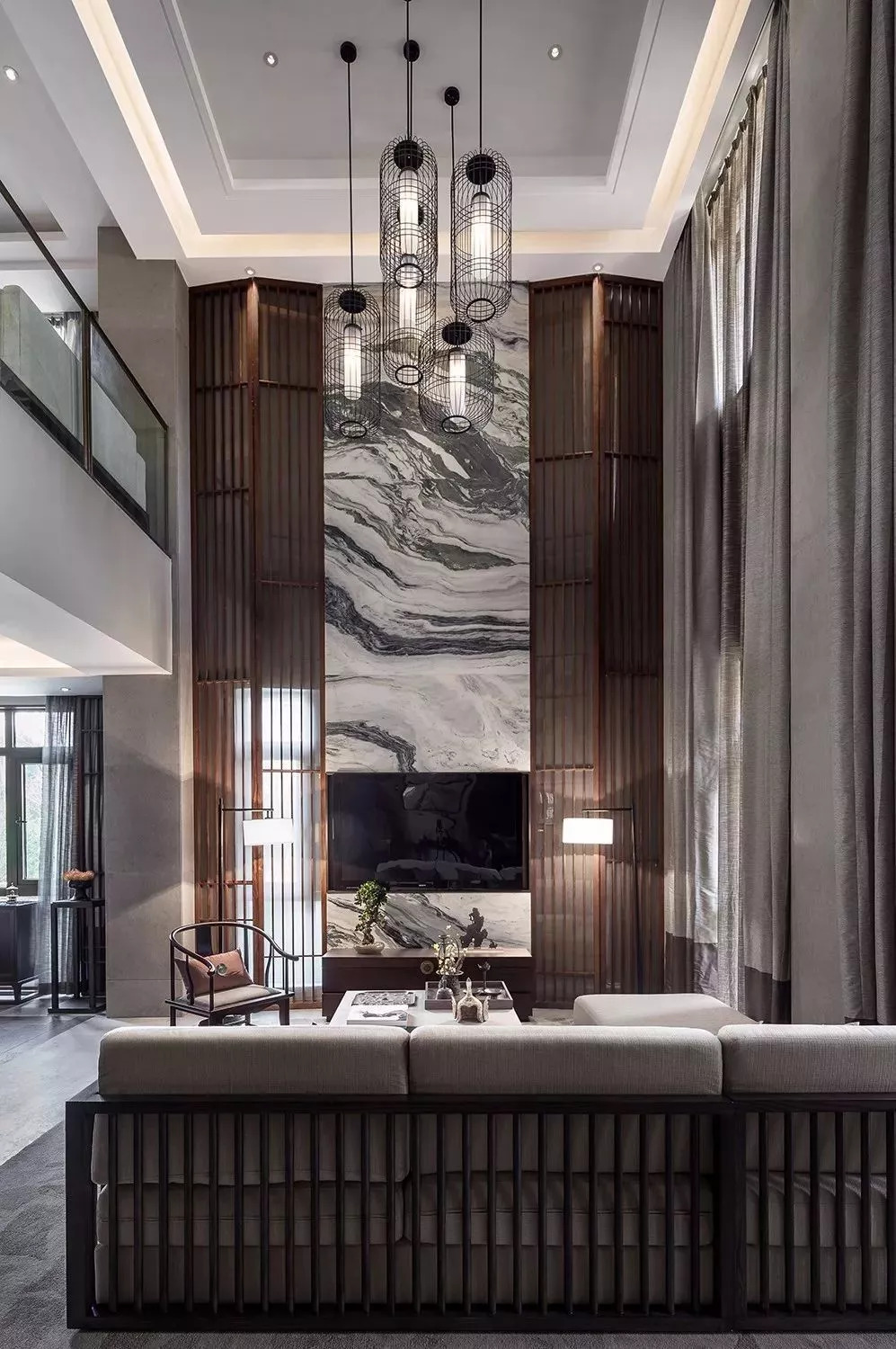 30款新中式背景墙设计案例欣赏,复古背景墙素材大全