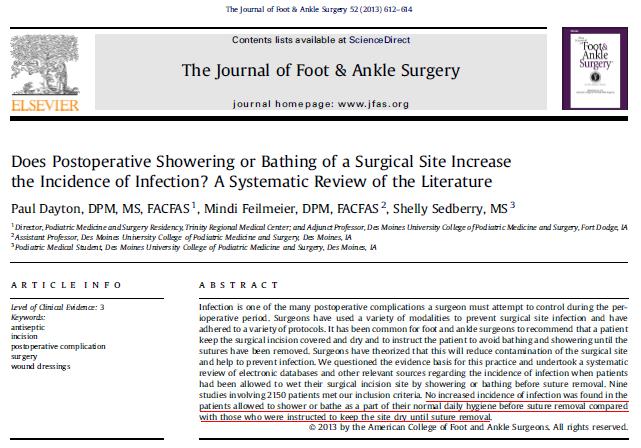 拆线后用保鲜膜包着伤口洗澡,不需拆线的伤口几天可以洗澡