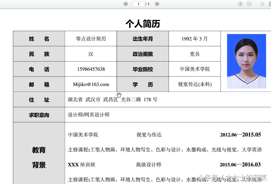 大学生简历模板范文照片,简历模板大学生电子版