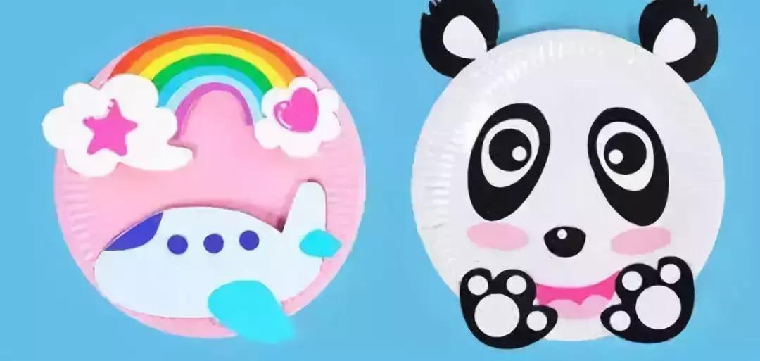 白纸盘手工制作图片大全创意,幼儿园手工作品十二生肖纸盘