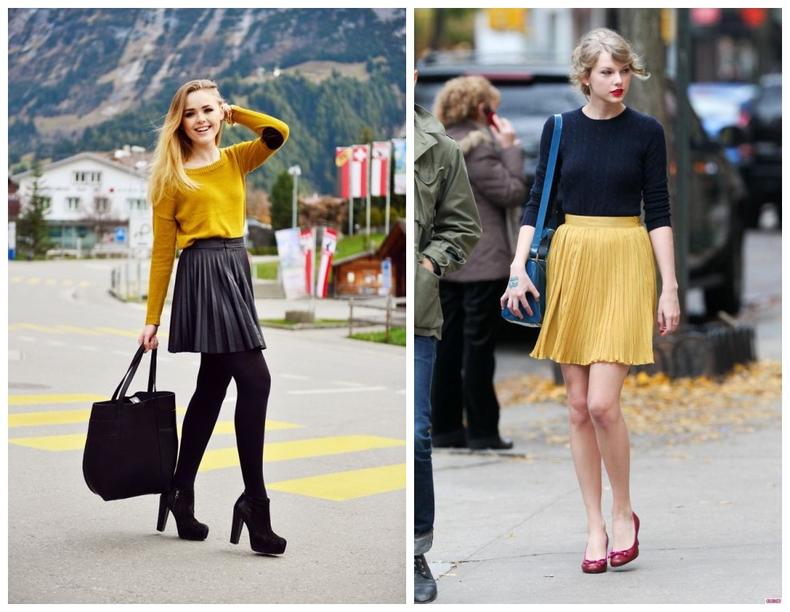 百褶裙层次感,百褶结合的裙子