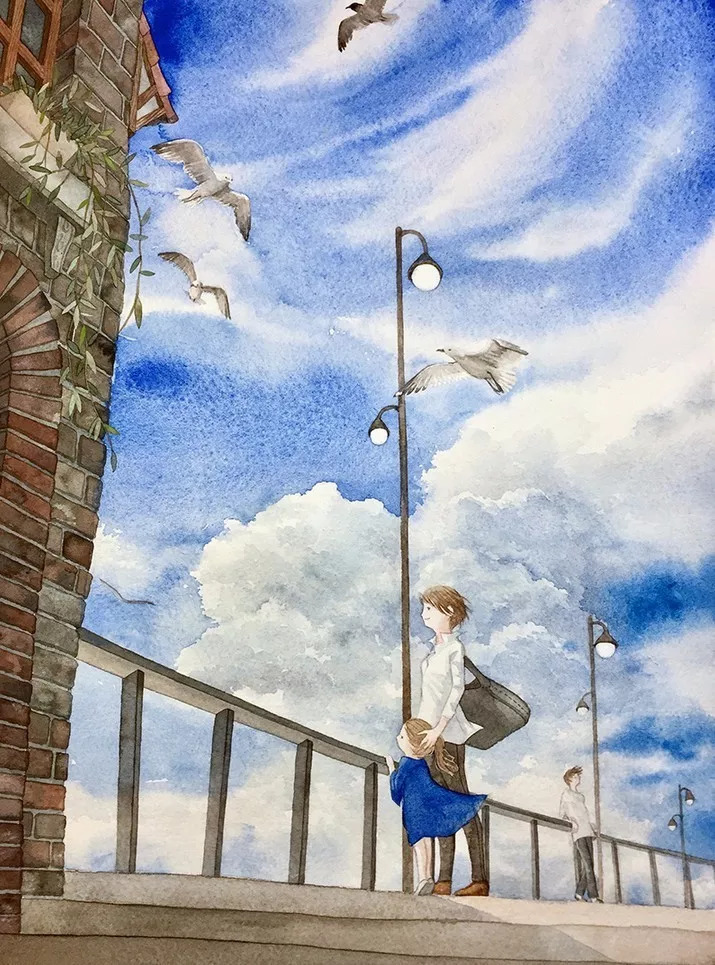 手绘妈妈和女儿的日常生活，温暖而感人