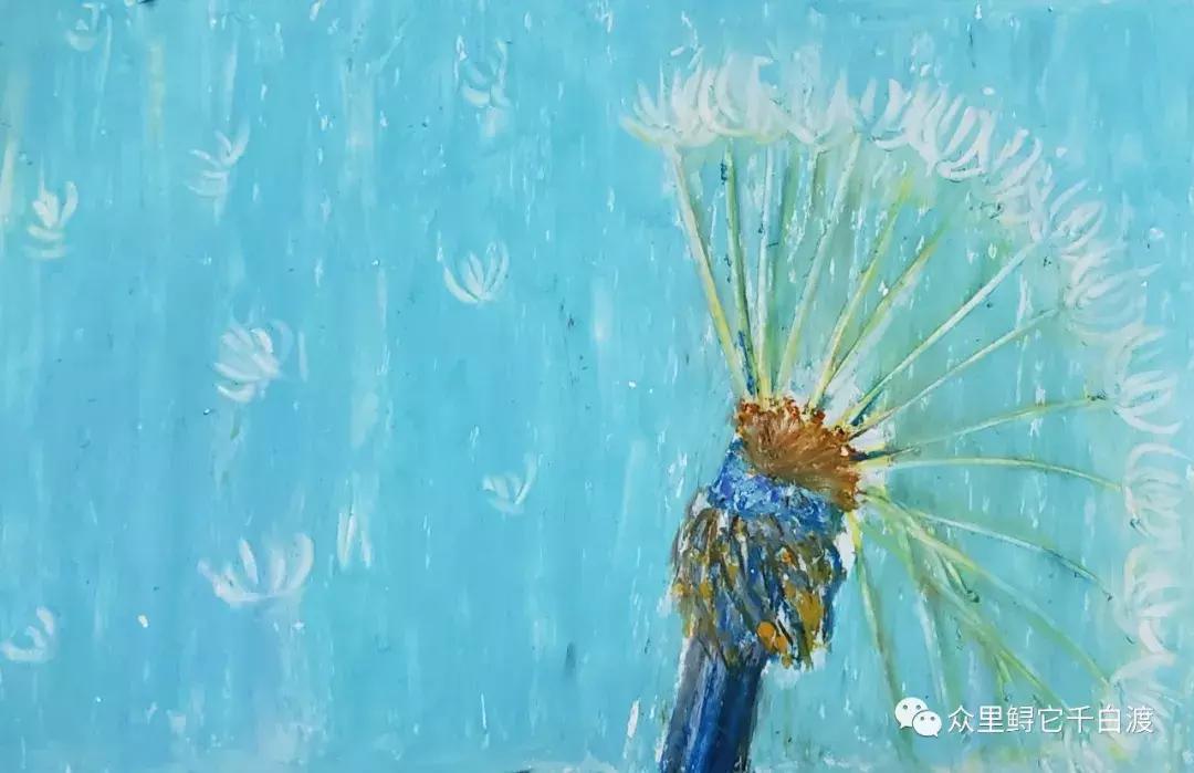 油画棒蒲公英教程简单图,圣诞油画棒教程