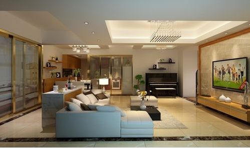 客厅连卧室中间隔断怎么处理,客厅中间半墙电视墙隔断效果图