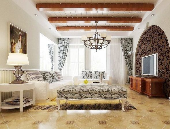 客厅连卧室中间隔断怎么处理,客厅中间半墙电视墙隔断效果图