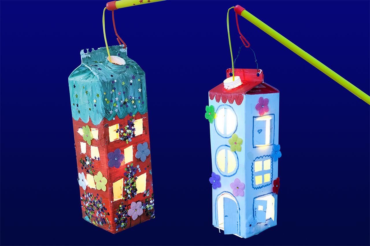 手工灯笼中秋节月饼盒制作小学,中秋节奶粉盒手工制作灯笼教程