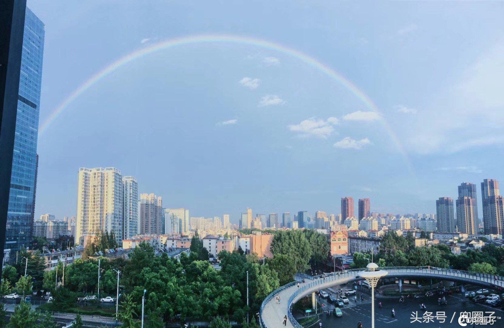 今天的双彩虹,昨天广福路上的双彩虹