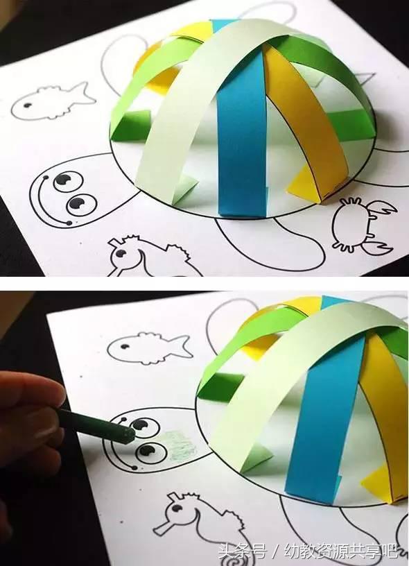 用彩色纸条制作手工卡纸,超简单卡纸手工特别好看