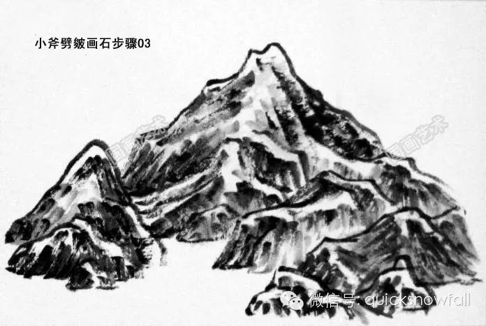 白崇然山水画山石画法合集,学院山水画山石画法