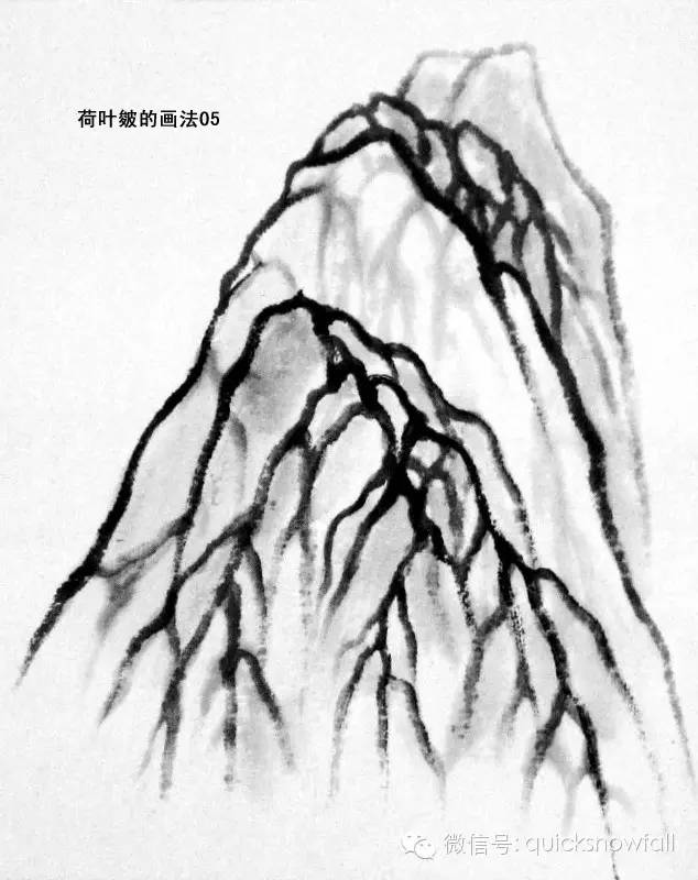 山水画斧劈皴山石画法,阿金山水画技法山石画法