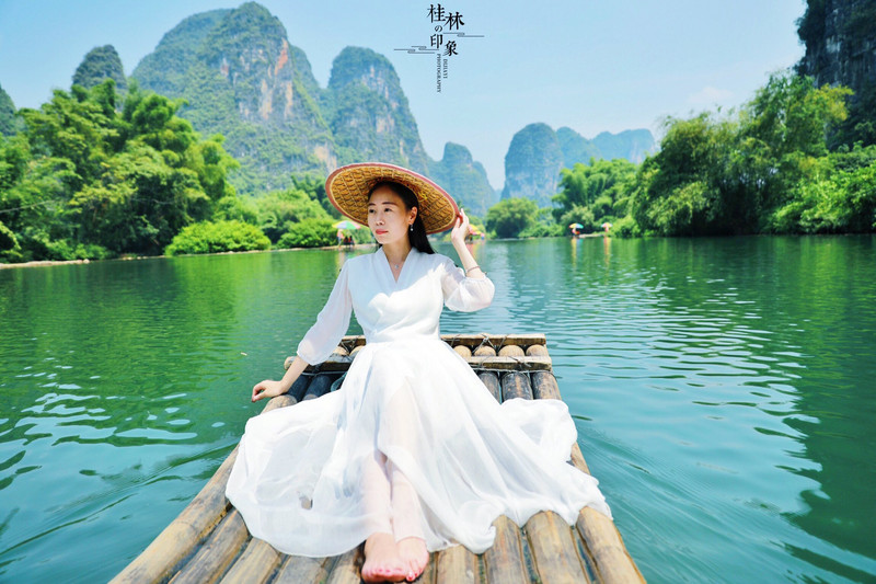 桂林阳朔遇龙河竹筏漂流,桂林阳朔遇龙河竹筏漂流路段