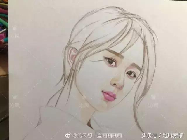 赵丽颖彩铅手绘清晰,赵丽颖彩铅画教程简单