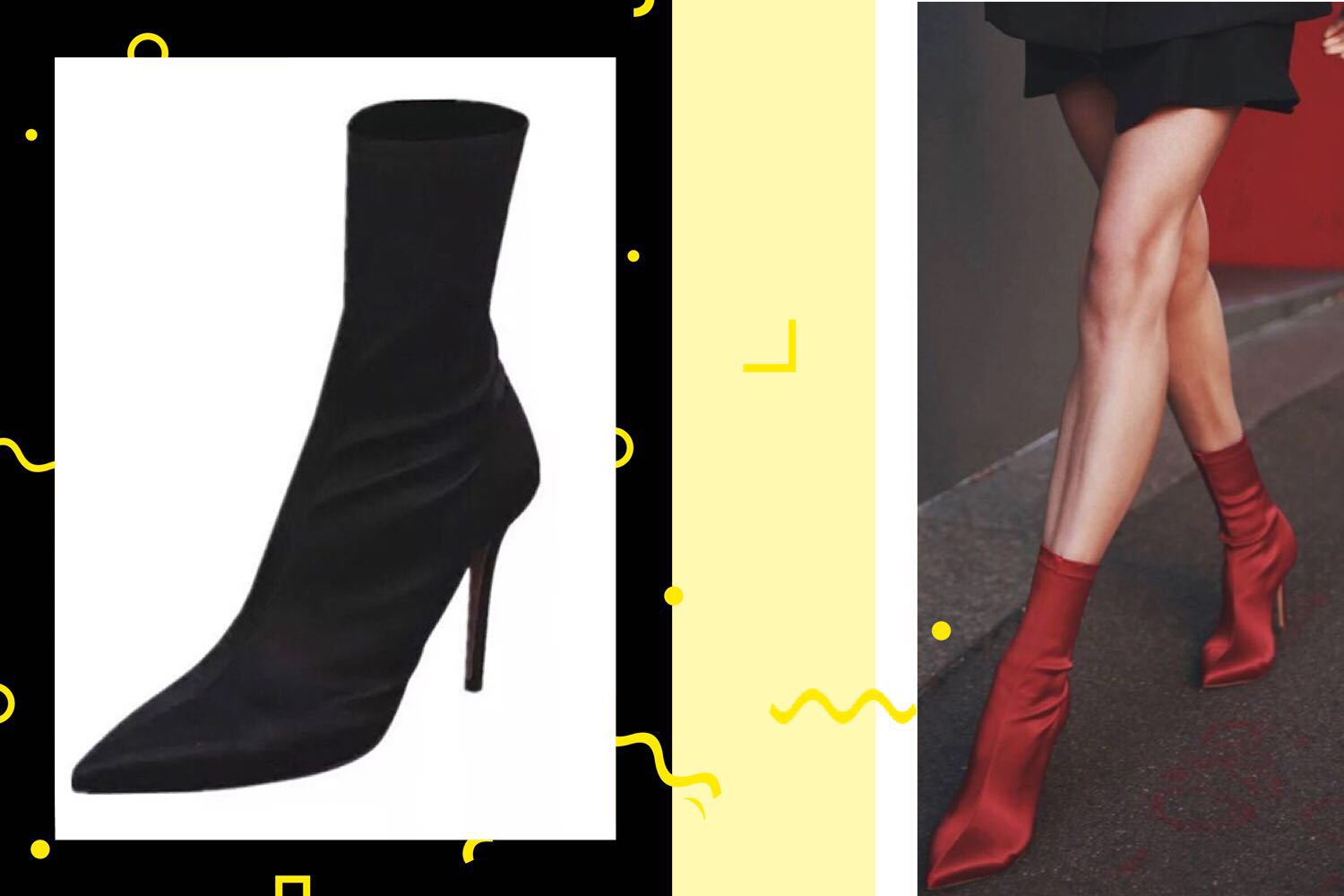 袜靴搭配示范女,长筒袜靴高级搭配