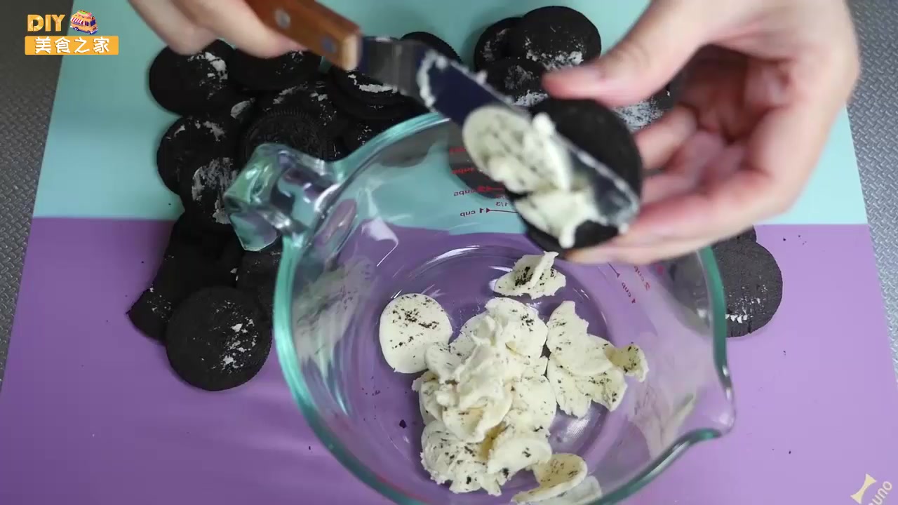 奶油奥利奥甜品做法,甜品制作教程奥利奥双层芝士蛋糕