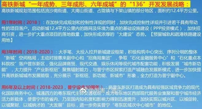 普宁城市核心市区发展规划,普宁新城的规划