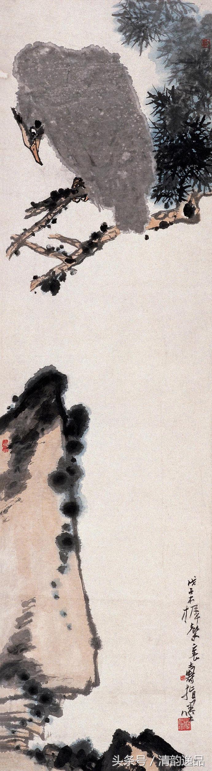 潘天寿花鸟画作品欣赏图文,潘天寿花鸟真迹一百幅大赏