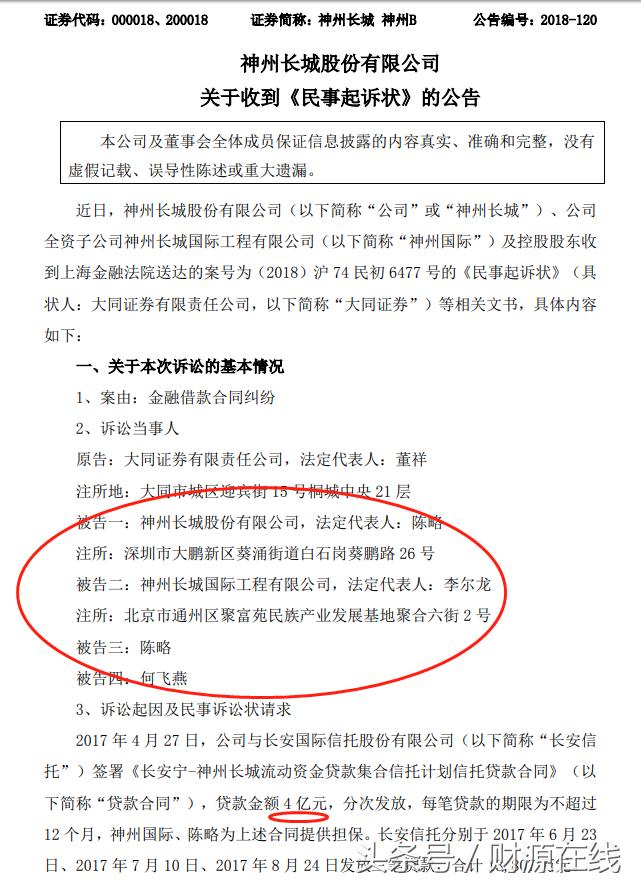 神州长城股票公告,股票神州长城