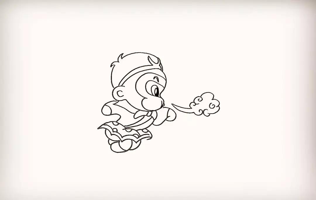 很可爱的孙悟空简笔画,简笔画西游记孙悟空的画法