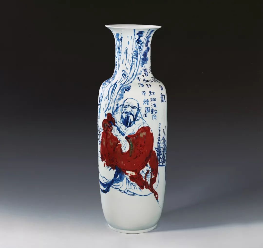 古涧一枝梅,梅兰竹菊手绘釉上彩瓷板画