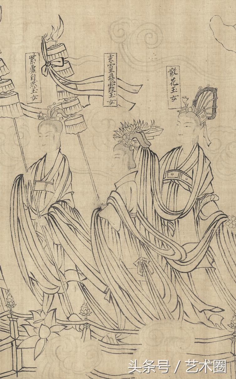 汉桥话画：武宗元《朝元仙仗图》宋代最高成就的白描作品