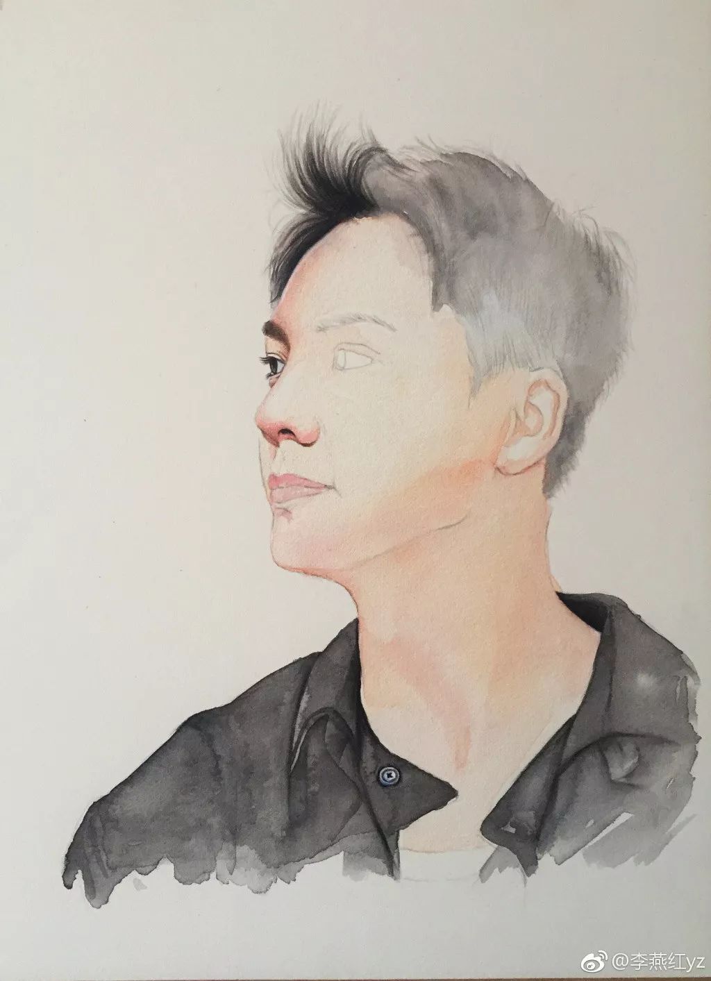 蔡徐坤的蓝玫瑰彩铅简笔画,彩铅画蔡徐坤蓝玫瑰