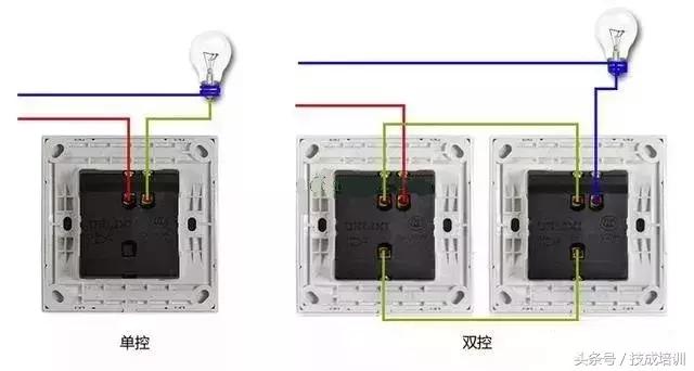 两个开关控制一个灯总是一个不亮,国际电工一开多控开关接法