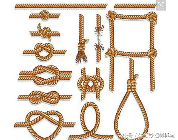一生受用的8种绳子打结方法,一生受用的六种绳扣打结法