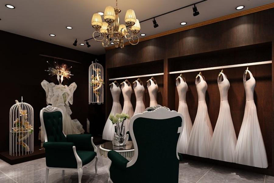 婚纱店专卖店设计效果图,婚纱店铺设计效果图