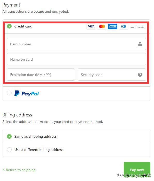 shopify信用卡收款成功率,shopifypaypalcheckout设置