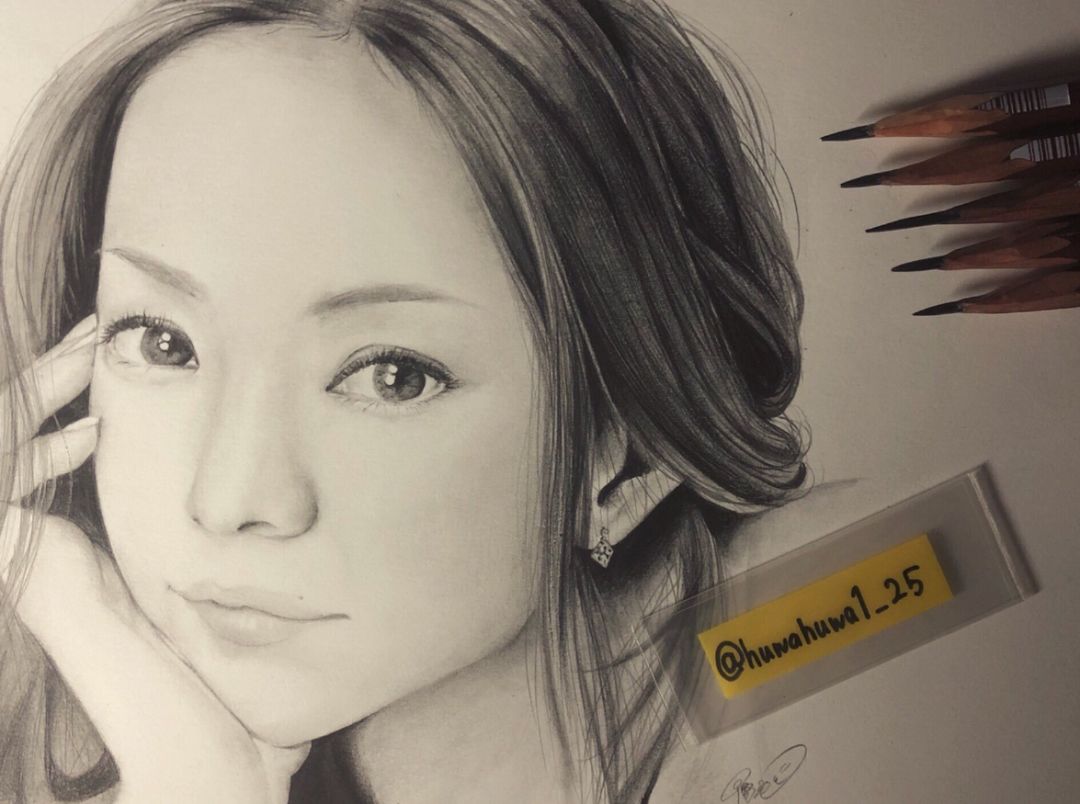 失明女孩铅笔画,手绘眼睛流泪铅笔画